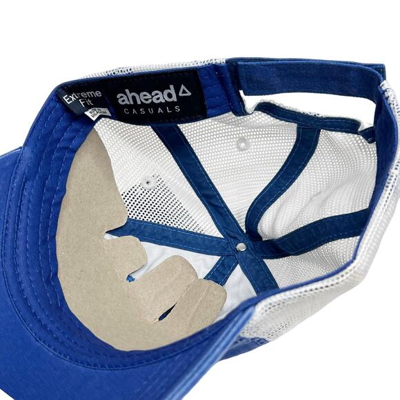 NWT AHEAD Extreme Fit SC Hat Unstructured Mesh Back Washed Twill Blue White OS - Picture 6 of 7